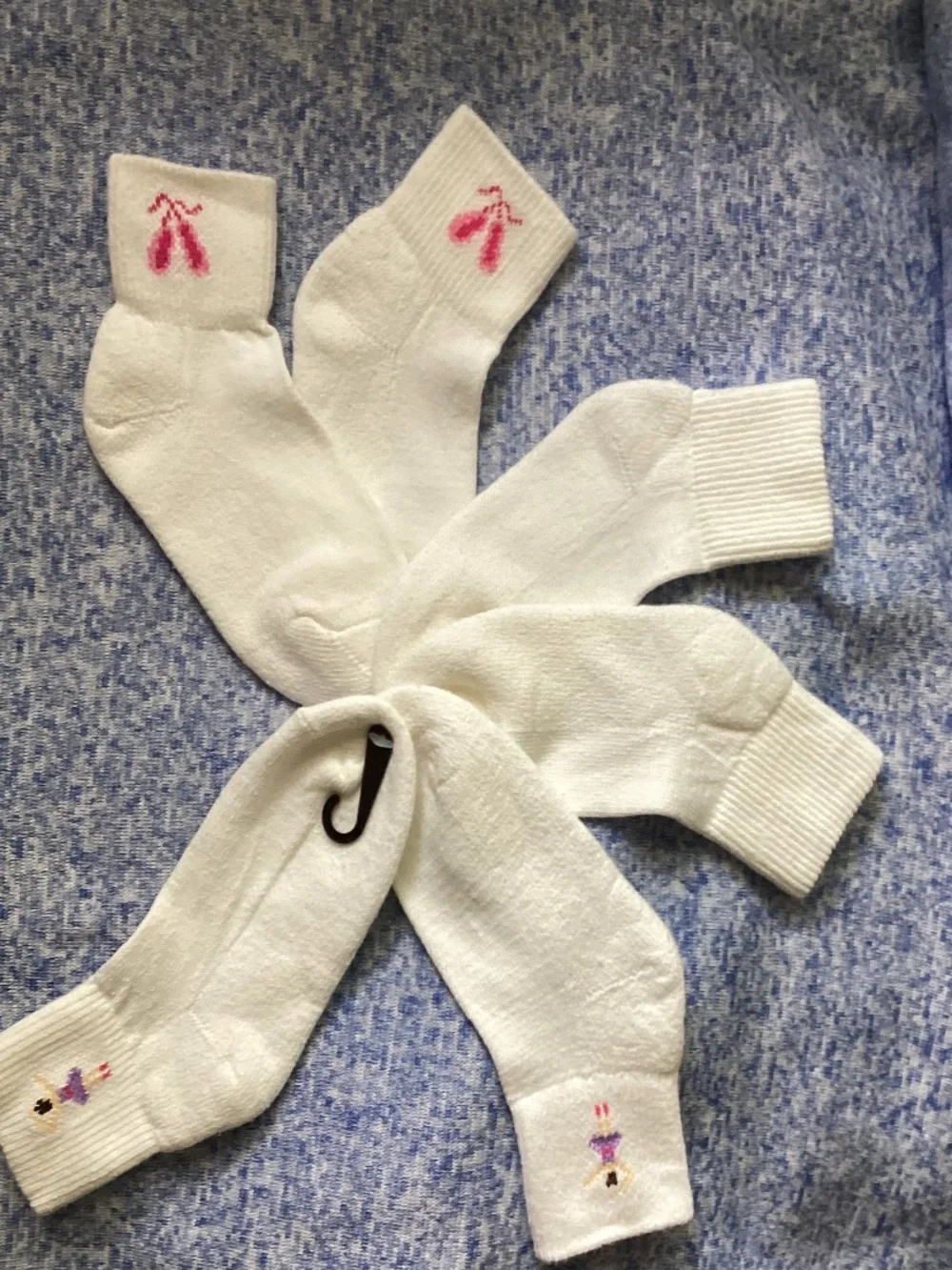 Hot Sox Ballerina BALLET Slippers Ankle Socks DANCE Kids 6-8 1/2 NEW 3 Pairs